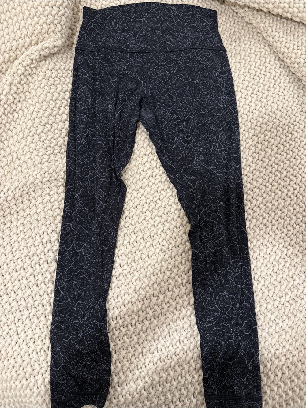 lululemon athletica Black Floral-Patterned Leggings